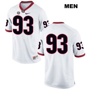 Men's Georgia Bulldogs NCAA #93 Bill Rubright Nike Stitched White Authentic No Name College Football Jersey AKT6454AH